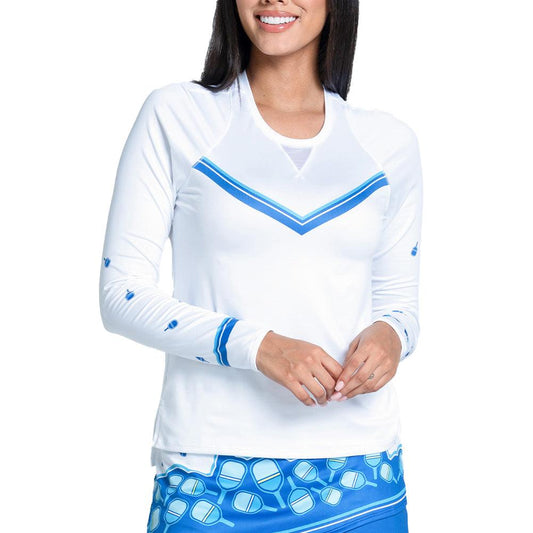 Women`s Electrify Long Sleeve Pickleball Top Multicolor LUCKY IN LOVE XS
