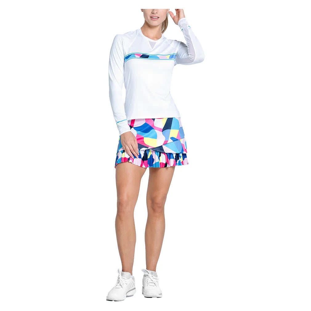 Women`s Paddle Groove Long Sleeve Pickleball Top Multicolor LUCKY IN LOVE