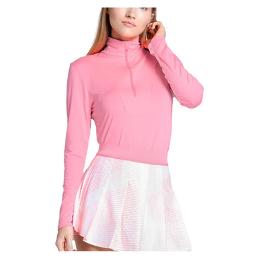 Women's LUV Free Play Zip Long Sleeve Tennis Top Flamingo LUCKY IN LOVE