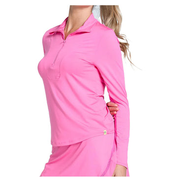 Women's LUV Free Play Zip Long Sleeve Tennis Top Taffy LUCKY IN LOVE