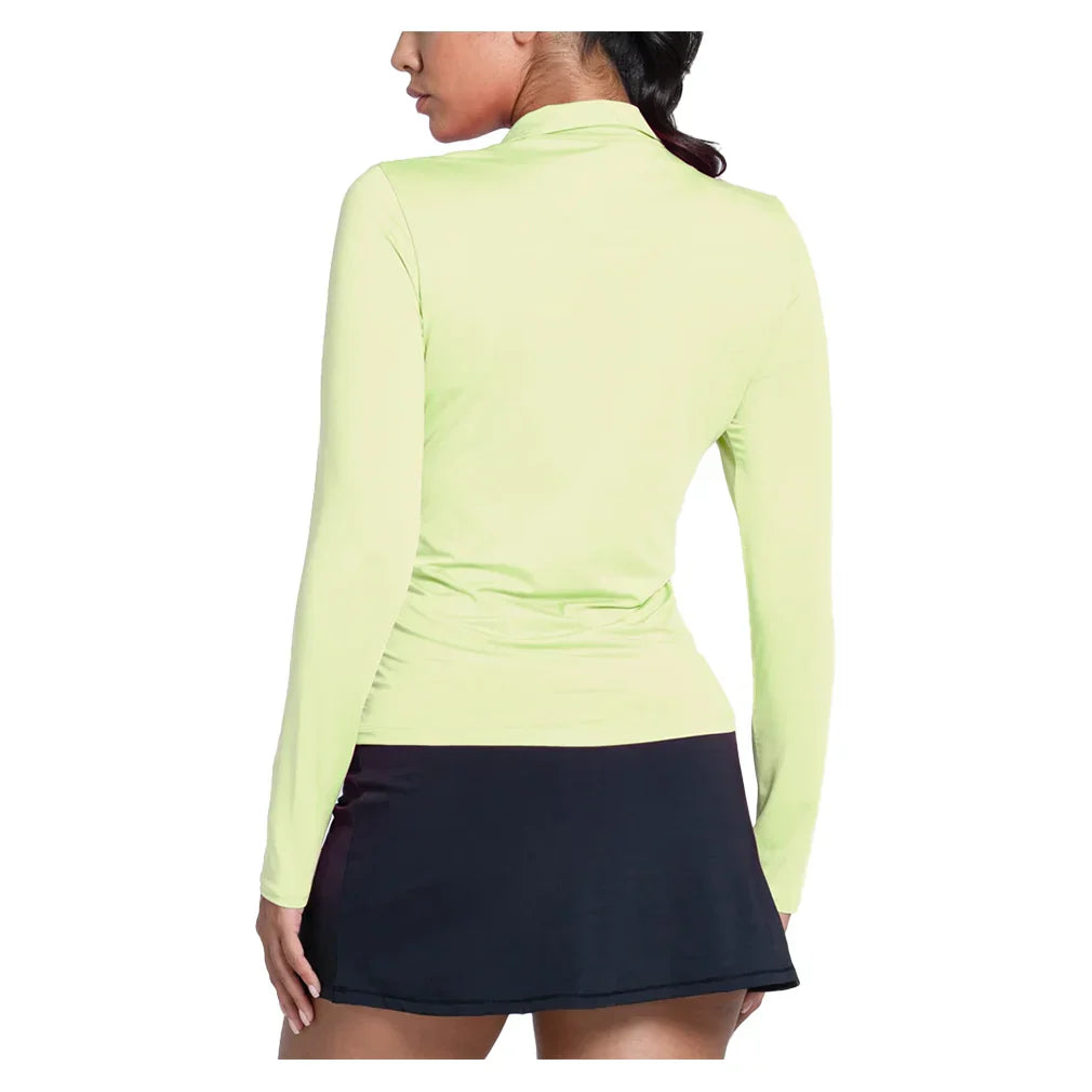 Women's LUV Free Play Zip Long Sleeve Tennis Top Lemon Frost LUCKY IN LOVE