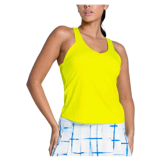 Women`s Club House Tennis Tank with Bra Yellow LUCKY IN LOVE XS Yellow