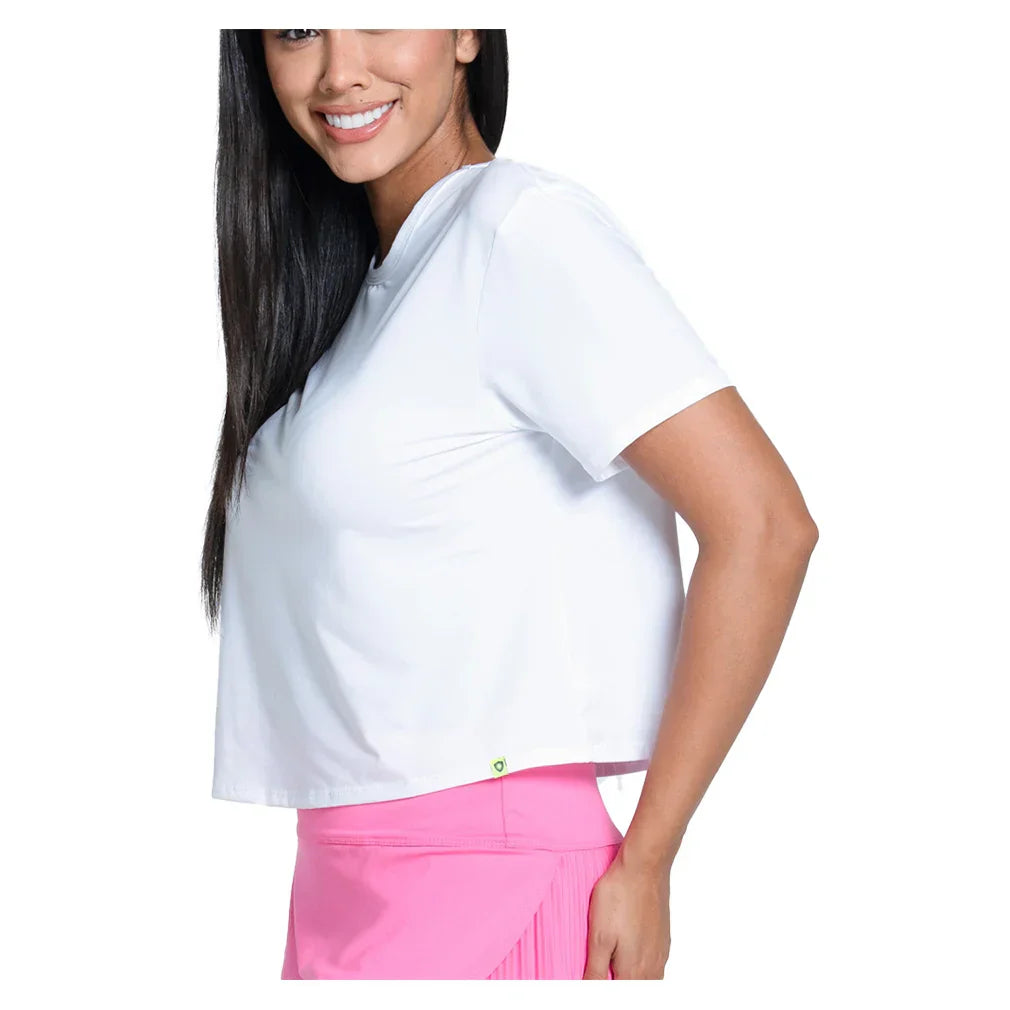 Women's LUV Power Box Tennis Top White LUCKY IN LOVE
