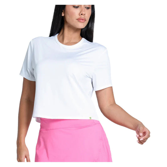 Women's LUV Power Box Tennis Top White LUCKY IN LOVE XS White