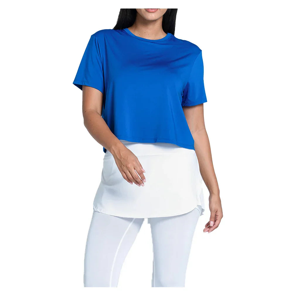 Women's LUV Power Box Tennis Top Electric Blue LUCKY IN LOVE
