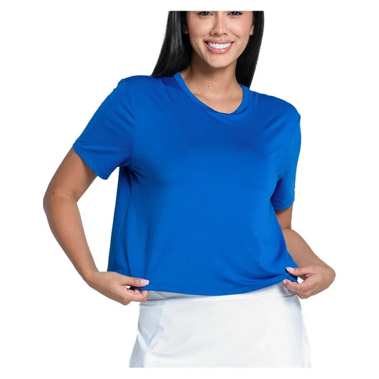 Women's LUV Power Box Tennis Top Electric Blue LUCKY IN LOVE XS