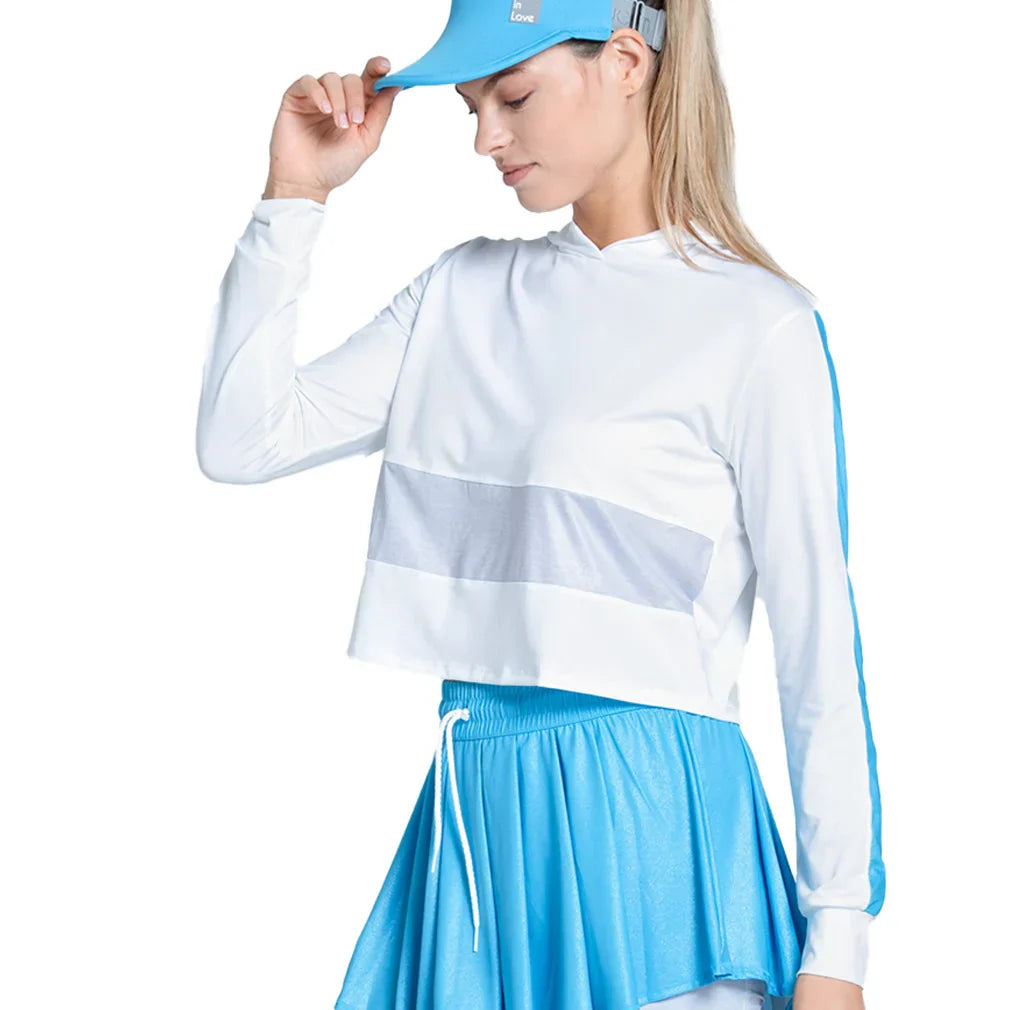 Women`s All That Shimmers Tennis Hoodie LUCKY IN LOVE XS Z50110_WHITE