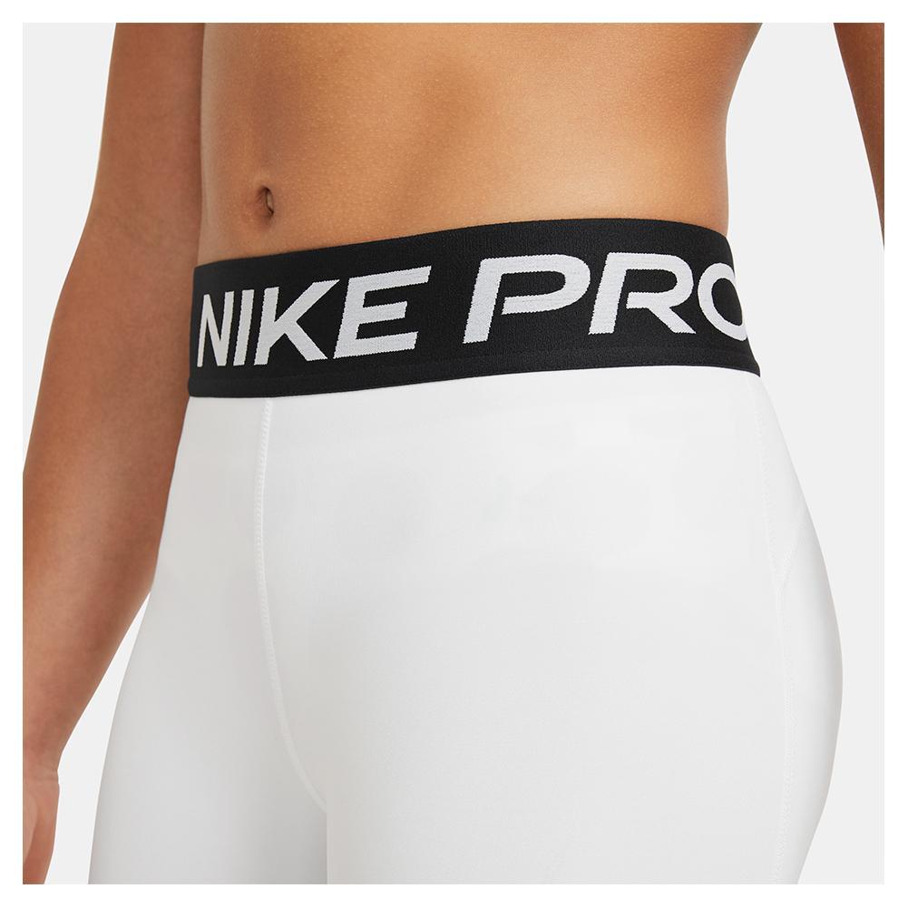 Girls' Pro Training Shorts White and Pure Platinum Training NIKE