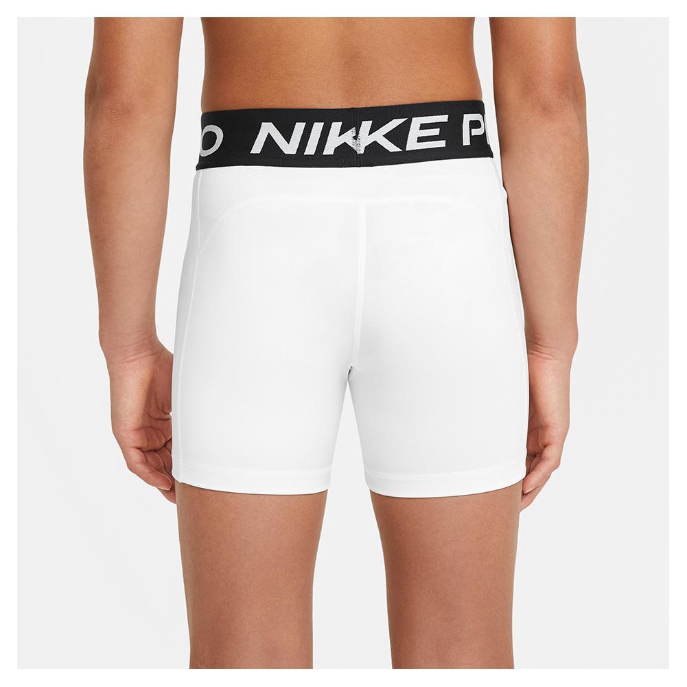 Girls' Pro Training Shorts White and Pure Platinum Training NIKE