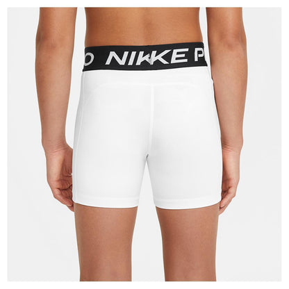 Girls' Pro Training Shorts White and Pure Platinum Training NIKE