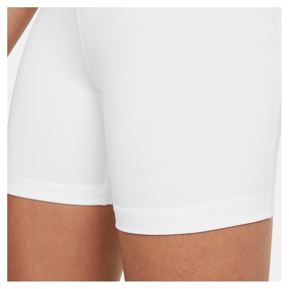 Girls' Pro Training Shorts White and Pure Platinum Training NIKE