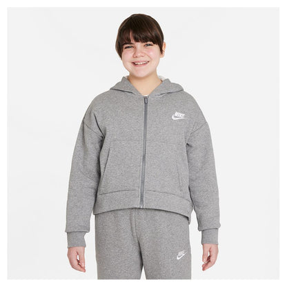 Girls' Sportswear Club Fleece Full-Zip Hoodie Training NIKE