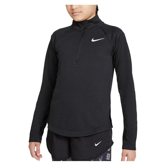 Girls' Dri-FIT Long-Sleeve Running Top Training NIKE Black XS