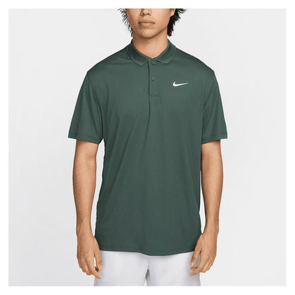 Mens Court Dri-FIT Pique Tennis Polo Vintage Green and White Mens Apparel NIKE S Green