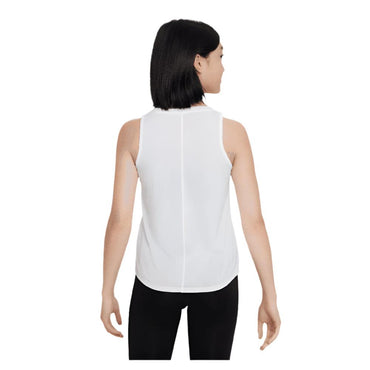 Girls' Dri-FIT One Training Tank White and Black Training NIKE