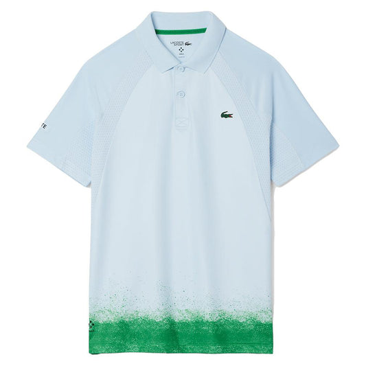 Men`s Daniil Medvedev On Court Tennis Polo Ruisseau and Calathea LACOSTE SMALL Blue