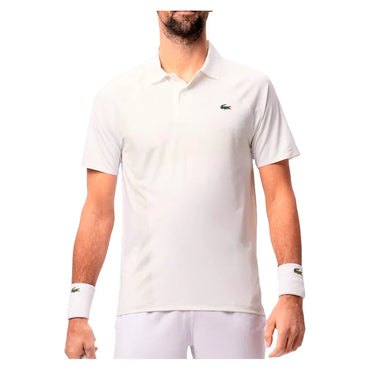 Men`s Novak Djokovic Light Stretch On Court Tennis Polo LACOSTE S 001_BLANC