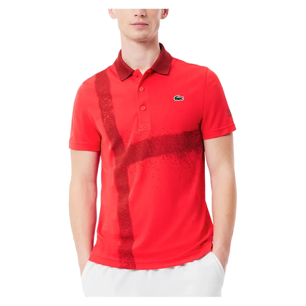 Men`s Novak Djokovic Ultra Dry Fan Tennis Polo Grenandine LACOSTE