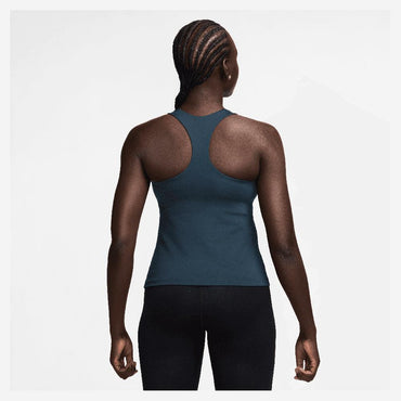 Women`s Swoosh Medium-Support Padded Sports Bra Tank Armory Navy and White NIKE