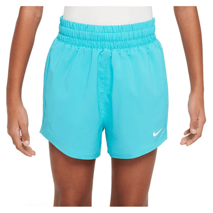 Girls` Dri-FIT High-Waisted Woven 3 Inch Training Shorts NIKE XS 345_DUSTY_CACTUS