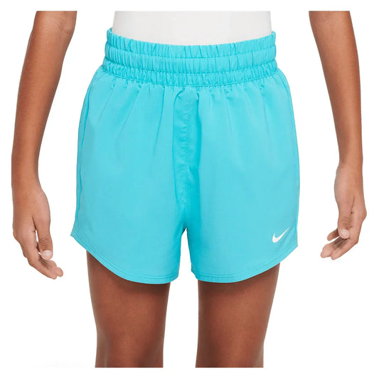 Girls` Dri-FIT High-Waisted Woven 3 Inch Training Shorts NIKE XS 345_DUSTY_CACTUS