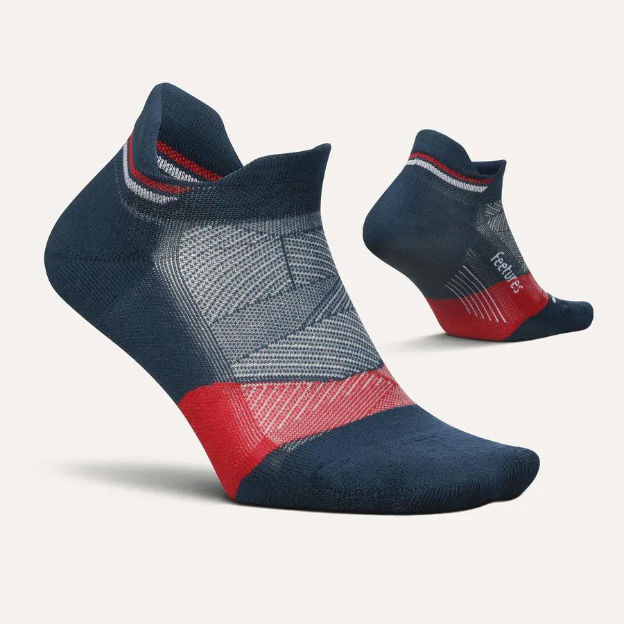 Elite Light Cushion No Show Tab Socks USA Navy Socks FEETURES M