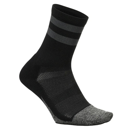 Elite Light Cushion Mini Crew Socks Black High Top Stripe FEETURES M