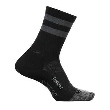 Elite Light Cushion Mini Crew Socks Black High Top Stripe FEETURES