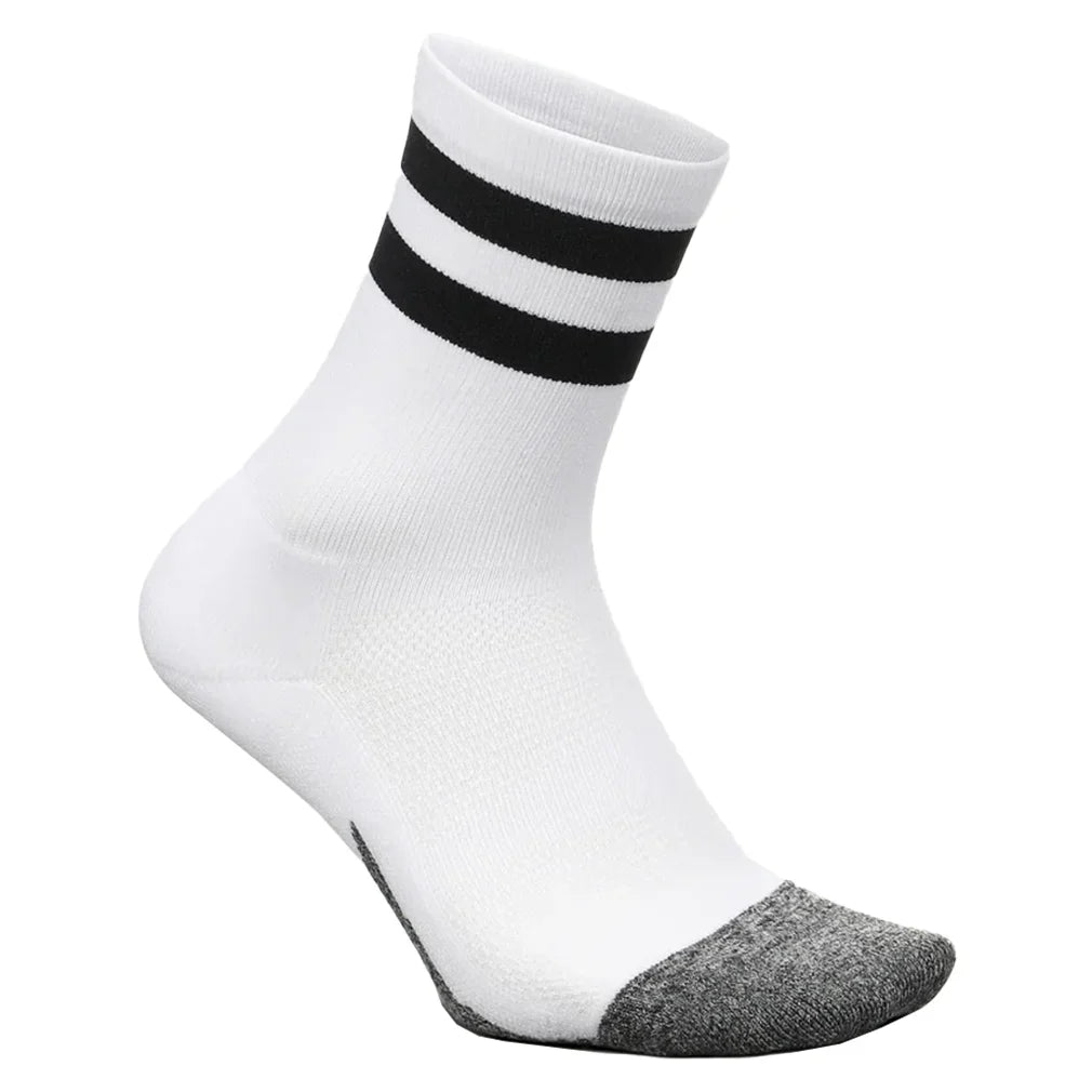 Elite Light Cushion Mini Crew Socks White High Top Stripe FEETURES