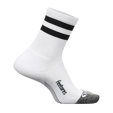 Elite Light Cushion Mini Crew Socks White High Top Stripe FEETURES M