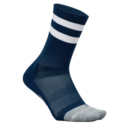 Elite Light Cushion Mini Crew Socks Navy High Top Stripe FEETURES S