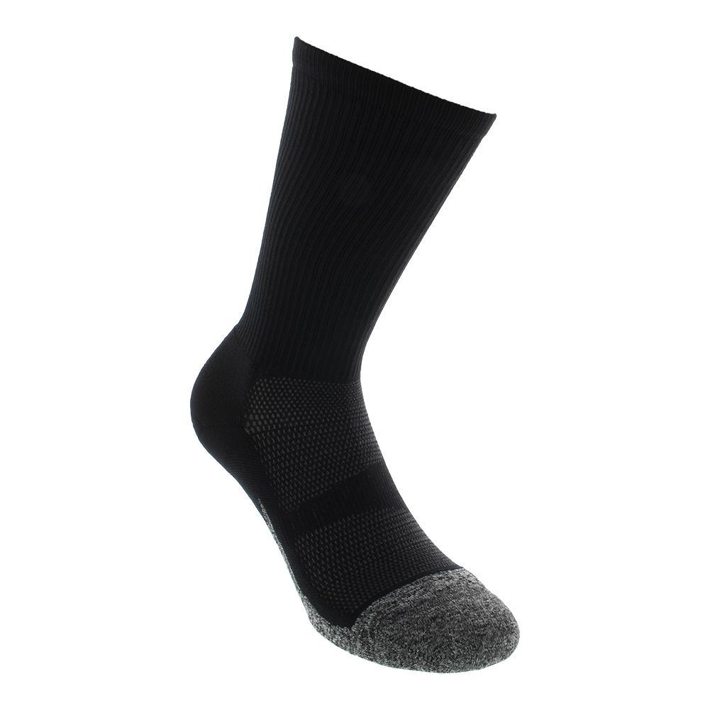 Elite Light Cushion Mini Crew Tennis Socks Black Socks FEETURES L
