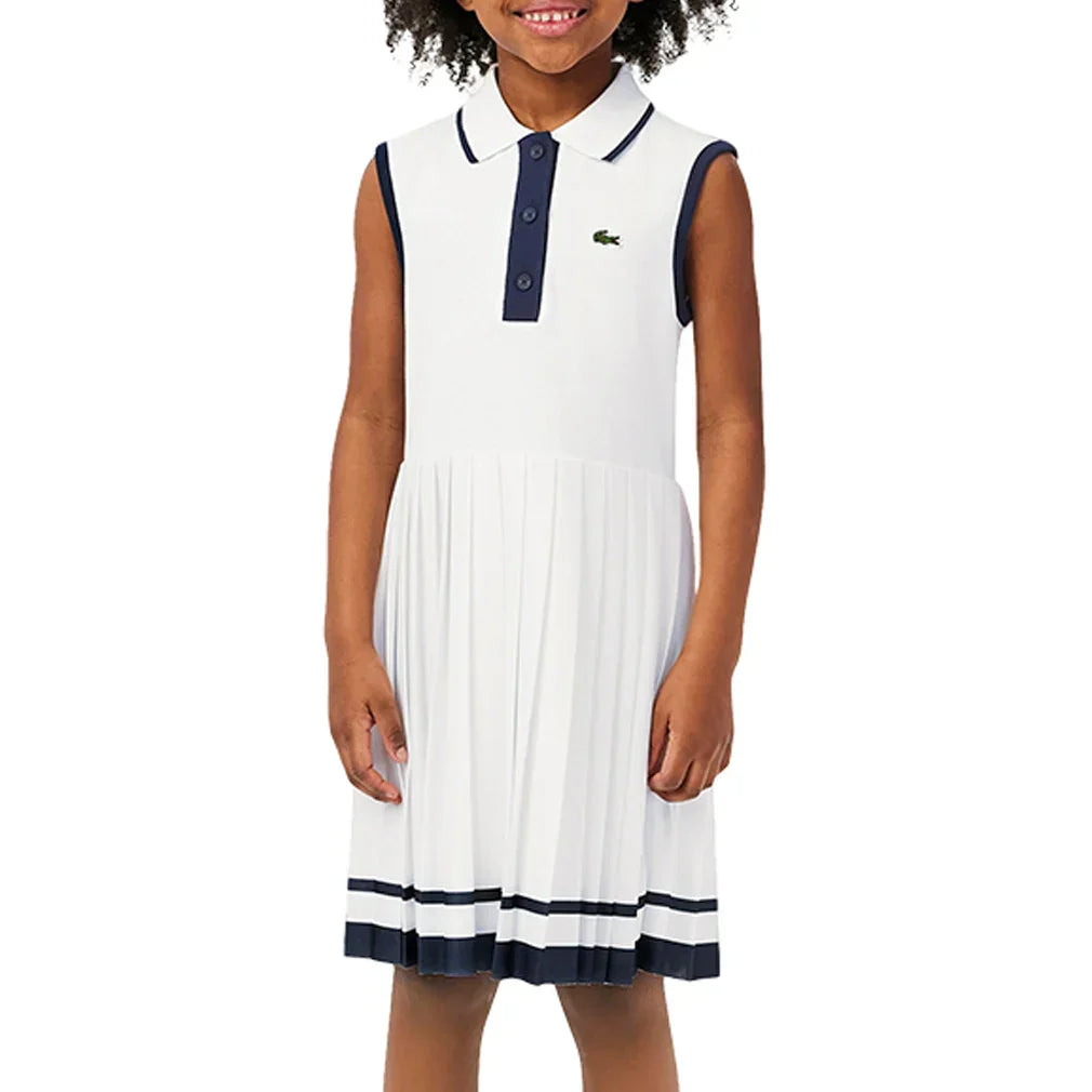 Girls' MIni-Pique Tennis Dress Blanc LACOSTE