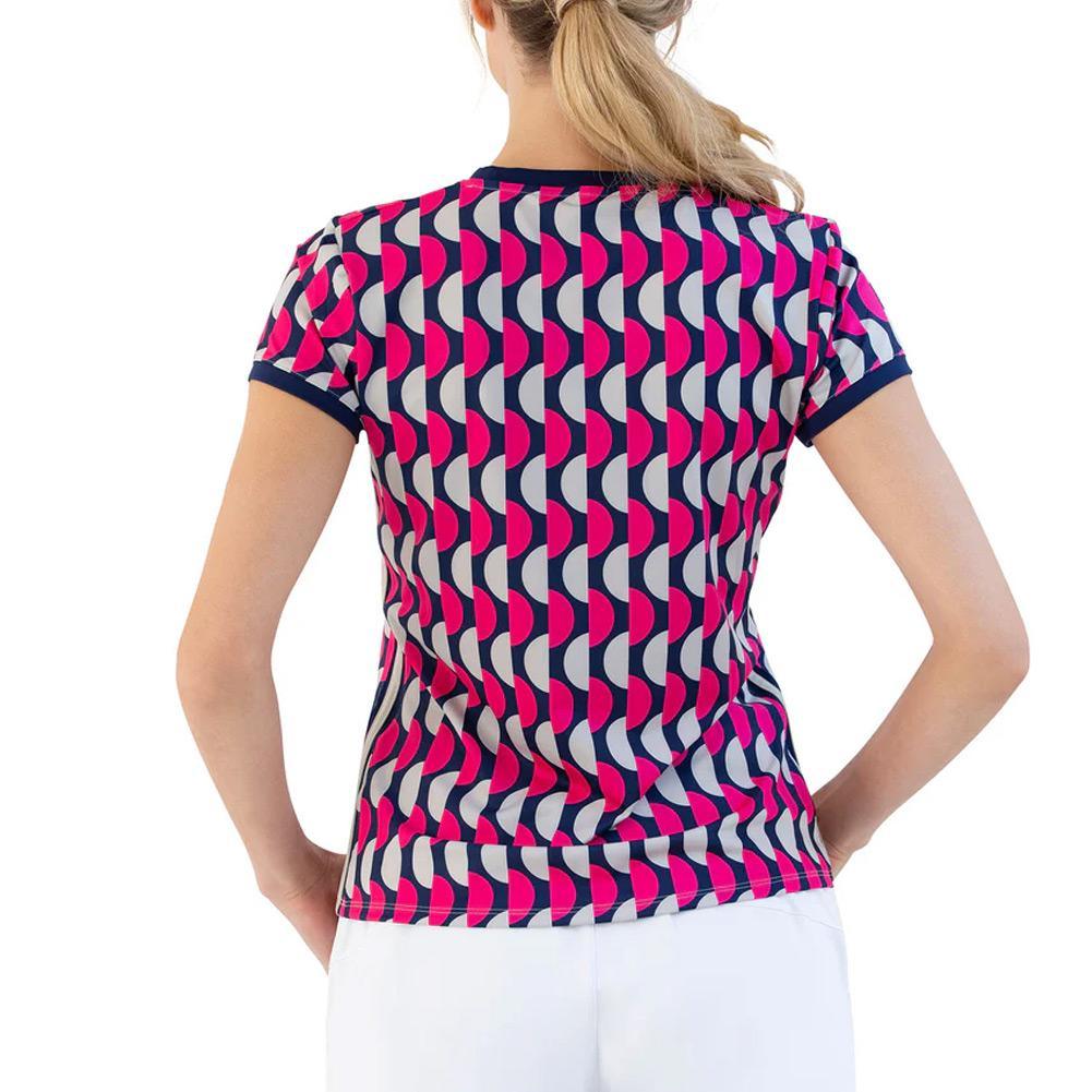 Women`s Harper Crew Neck Tennis Top Geo Print and Ink WOMENS APPAREL INPHORM