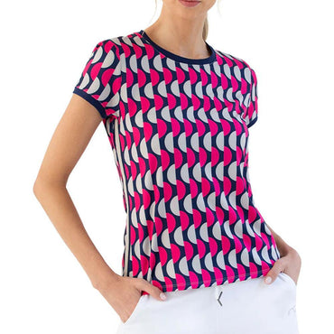 Women`s Harper Crew Neck Tennis Top Geo Print and Ink WOMENS APPAREL INPHORM XS