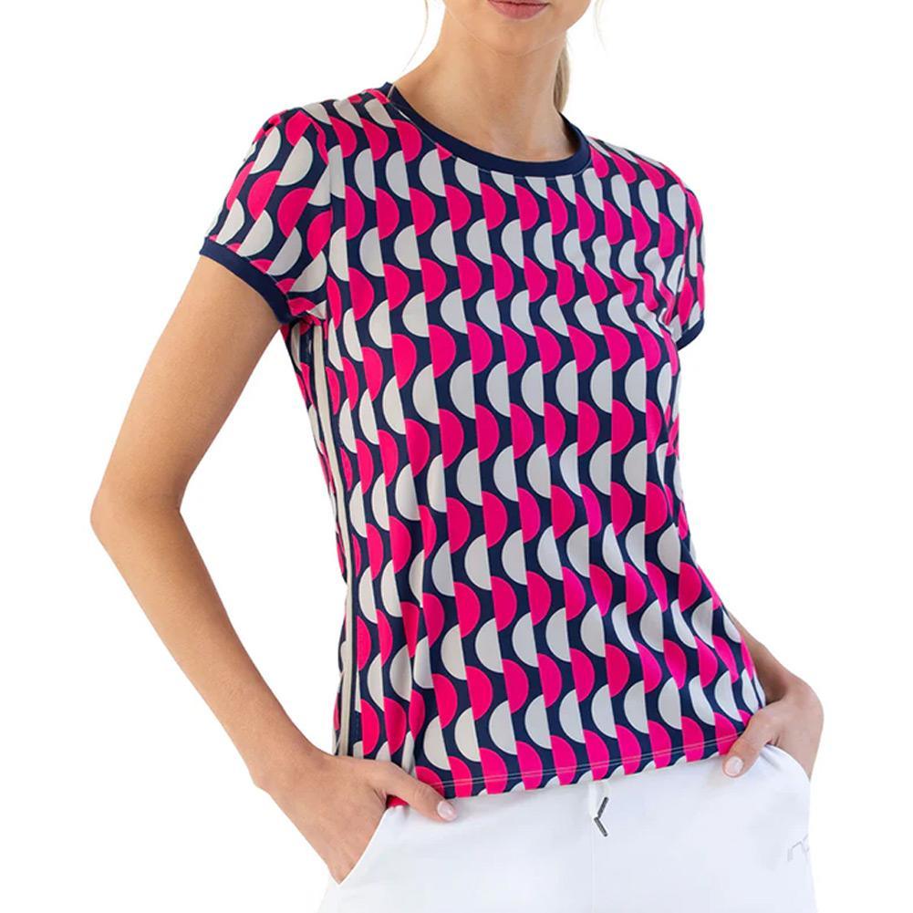 Women`s Harper Crew Neck Tennis Top Geo Print and Ink WOMENS APPAREL INPHORM XS