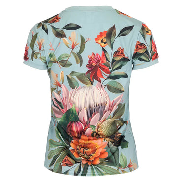 Women`s Harper Short Sleeve Tennis Top Veridian Print INPHORM