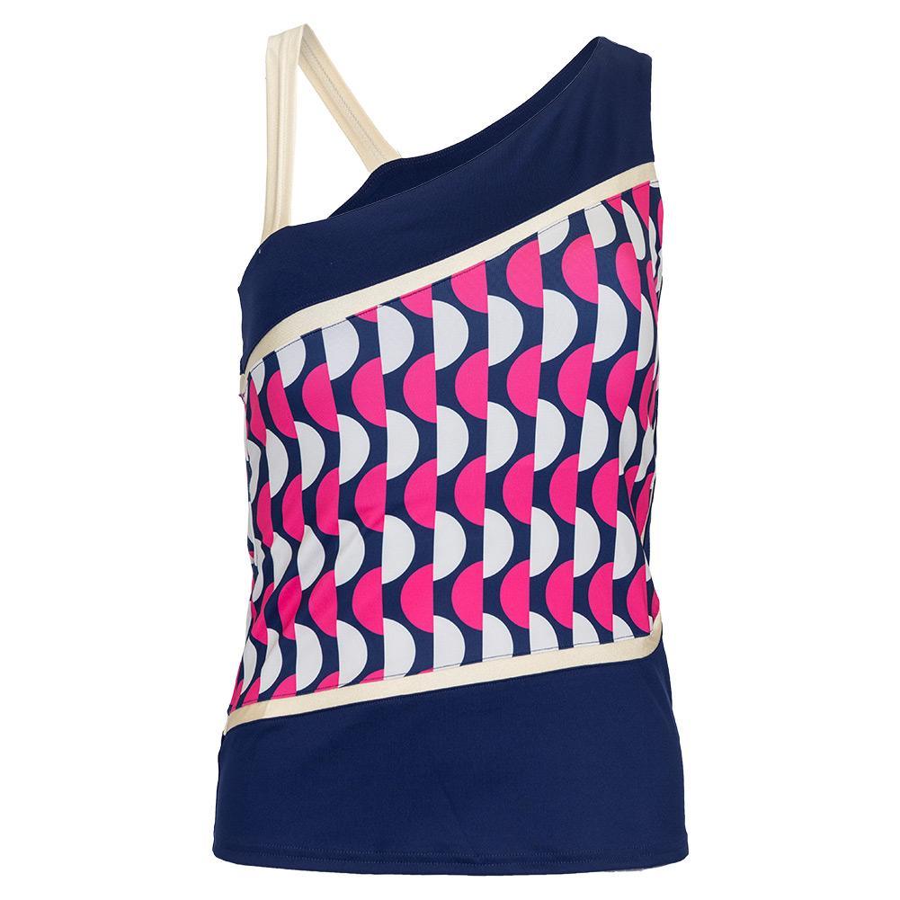 Women`s Off-Shoulder Tennis Tank Geo Print and Ink WOMENS APPAREL INPHORM M