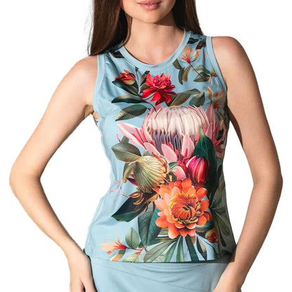 Women`s Audrey Tennis Tank Veridian Print INPHORM