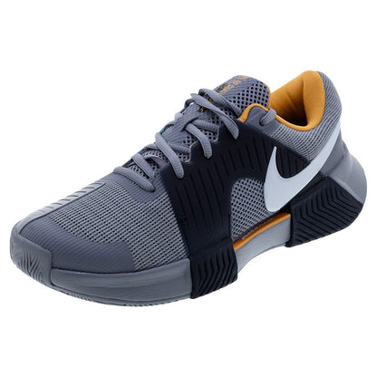 Men`s Zoom GP Challenge 1 Tennis Shoes Ashen Slate and Obsidian NIKE 6 Grey
