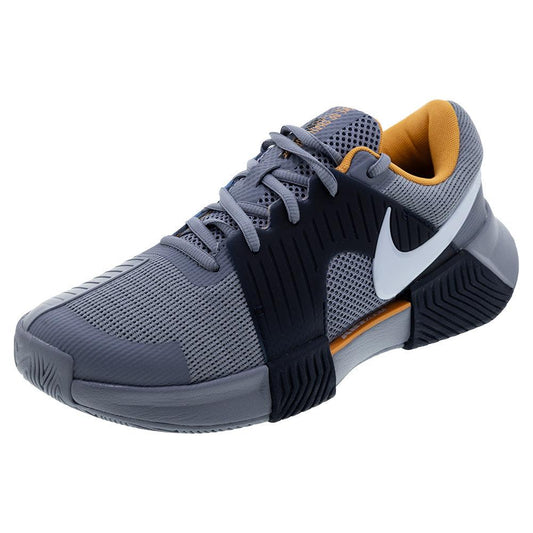 Men`s Zoom GP Challenge 1 Tennis Shoes Ashen Slate and Obsidian NIKE 6 Grey