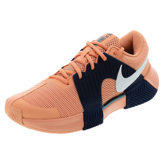 Men`s Zoom GP Challenge 1 Tennis Shoes Apricot Agate and White NIKE 6 Orange