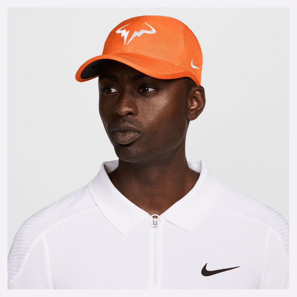 Men`s Rafa Dri-Fit Club Tennis Cap Safety Orange and White CAPS AND VISORS NIKE