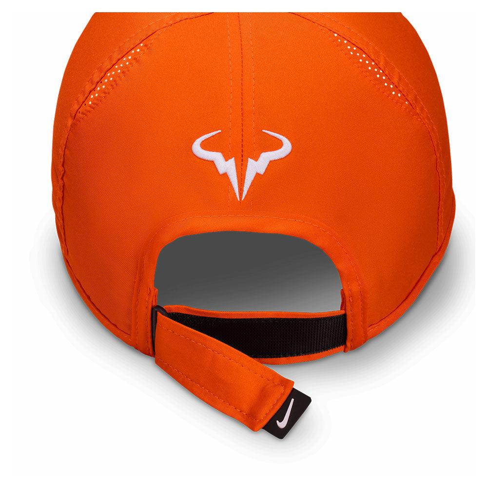 Men`s Rafa Dri-Fit Club Tennis Cap Safety Orange and White