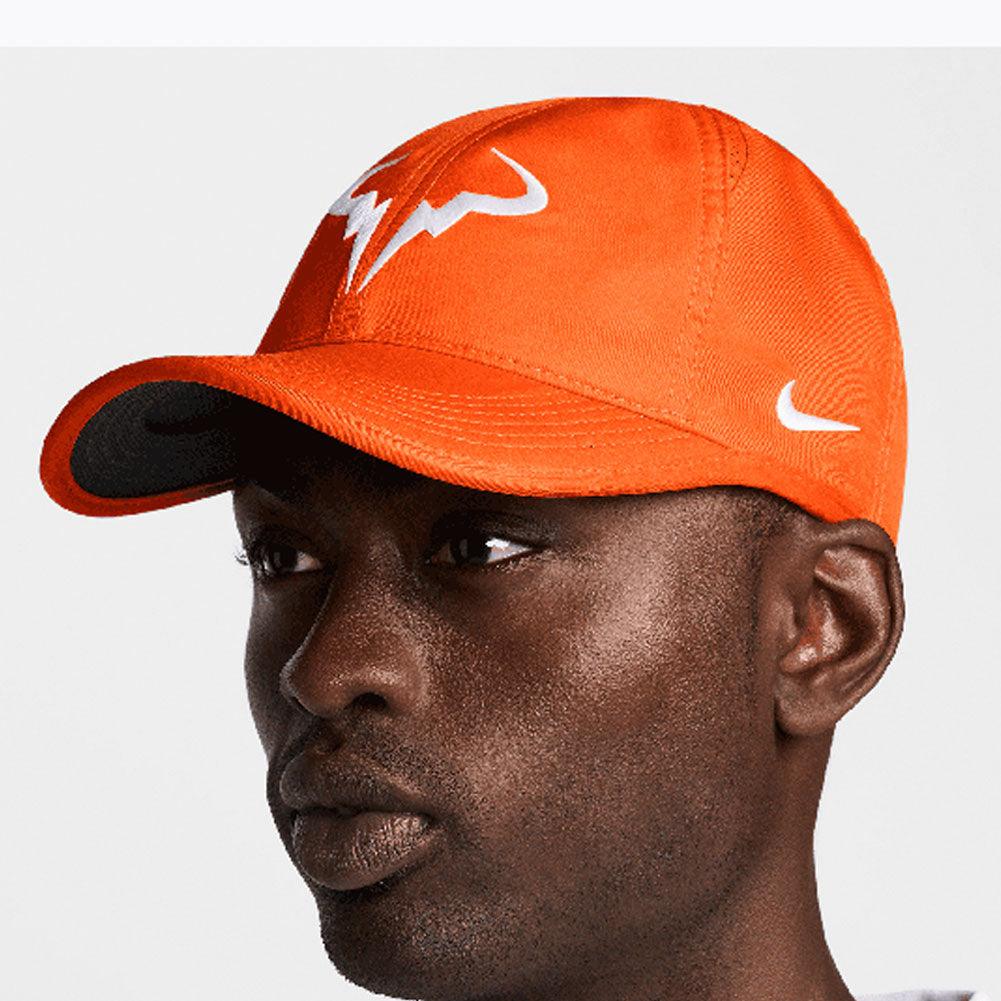 Men`s Rafa Dri-Fit Club Tennis Cap Safety Orange and White CAPS AND VISORS NIKE M/L