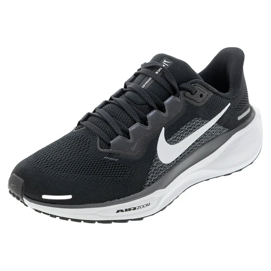 Men`s Pegasus 41 Running Shoes Black and White NIKE 6 Black