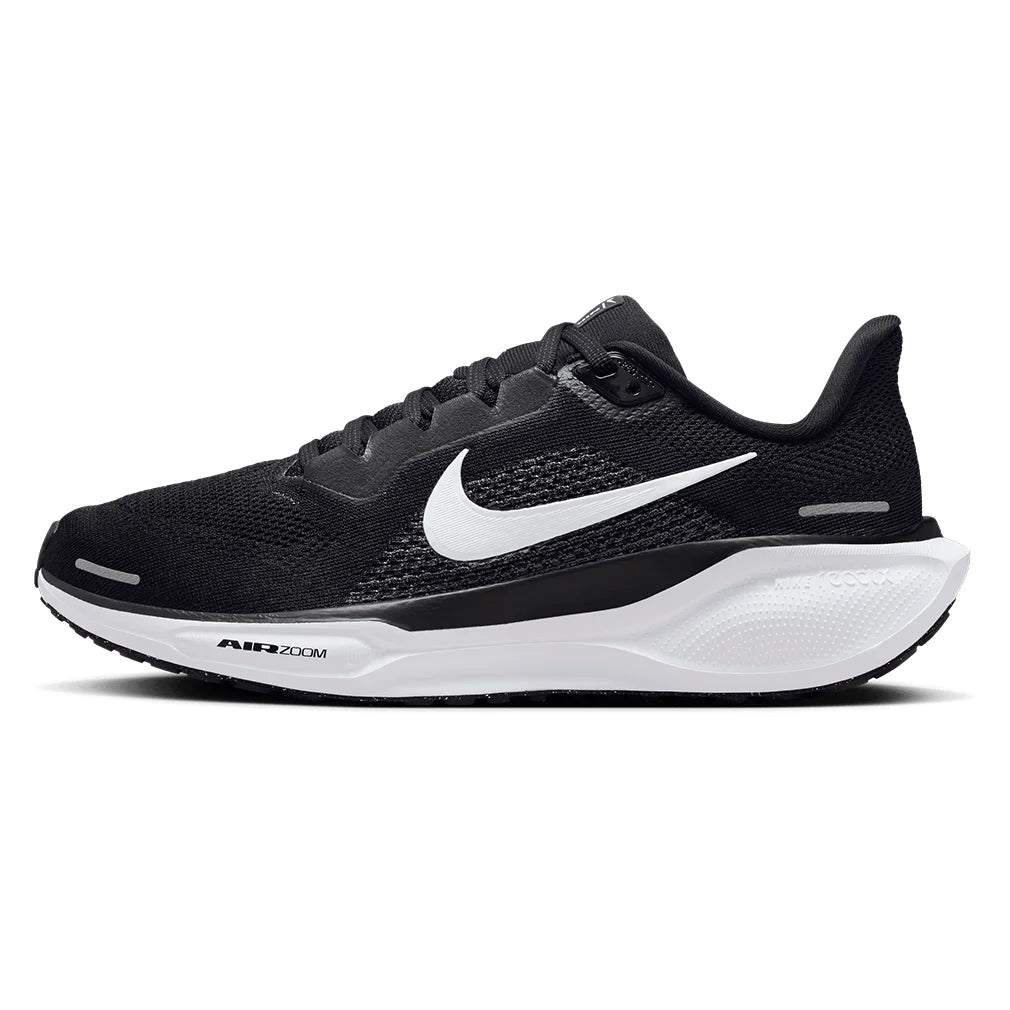 Women`s Pegasus 41 Running Shoes Black and White NIKE