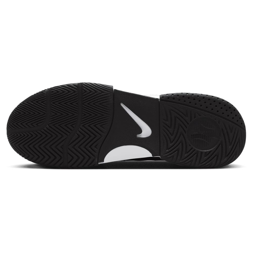 Juniors' Court Lite 4 Tennis Shoes Black and White Top Tennis Shoes NIKE