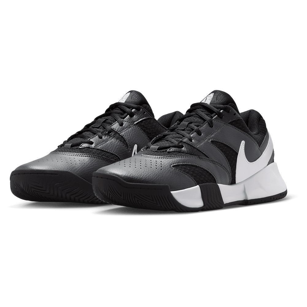 Men's Court Lite 4 Tennis Shoes Black and White Top Tennis Shoes NIKE