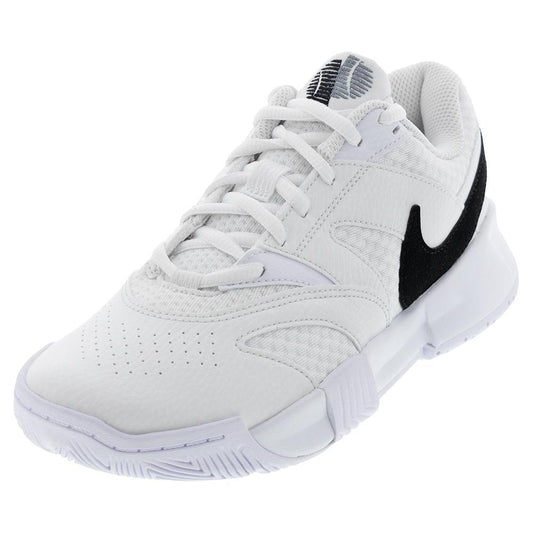 Women's Court Lite 4 Tennis Shoes White and Black Womens Shoes NIKE 5.5